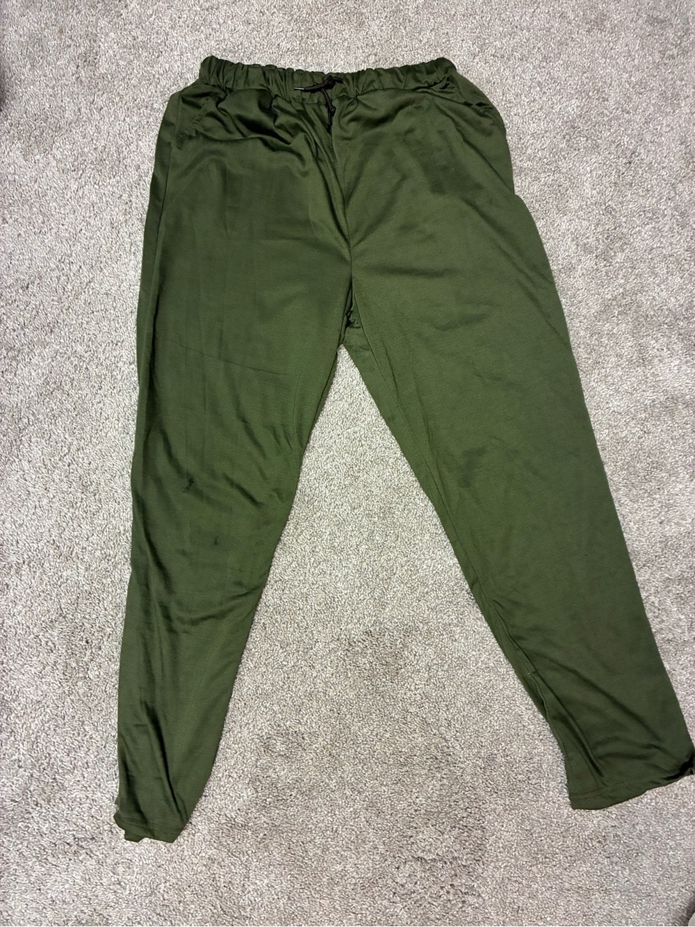 Olive Green Drawstring Jogger Pants